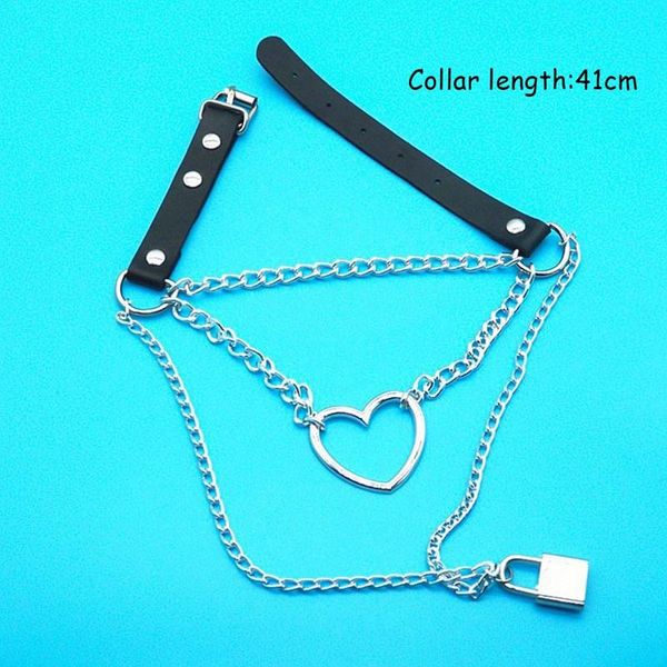 gothic lock heart chain necklace multilayer punk choker collar pendant necklace women black leather witch rave jewelry, Golden;silver
gothic lock heart chain necklace multilayer punk choker collar pendant necklace women black leather witch rave jewelry, Golden;silver