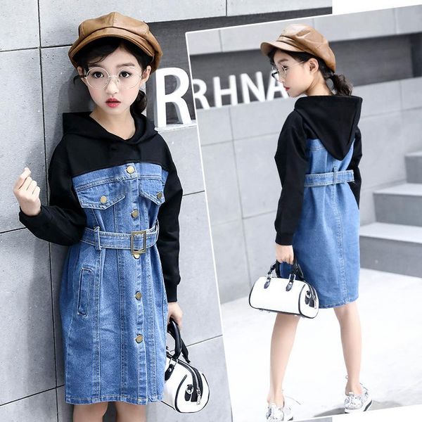 girl's dresses teen girls denim patchwork dress 2021 autumn korean hooded children princess fashion kids casual dress, #1129, Red;yellow
girl's dresses teen girls denim patchwork dress 2021 autumn korean hooded children princess fashion kids casual dress, #1129, Red;yellow