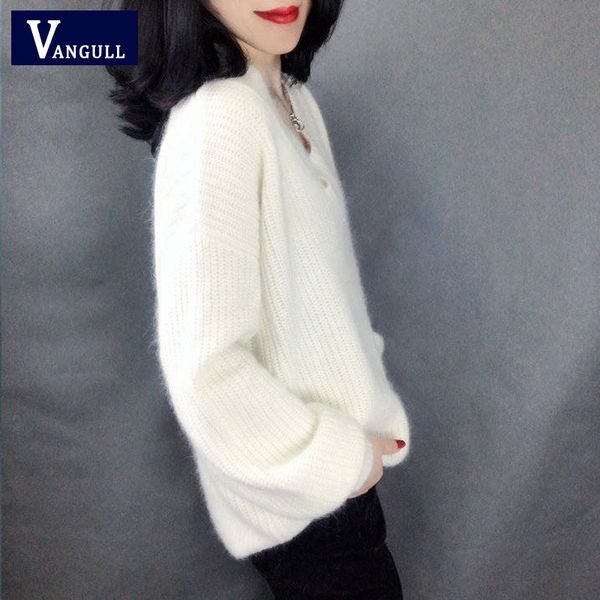vangull women solid v neck sweater autumn winter casual long sleeve thick pullovers basic warm female knitted sweater 201204, White;black
vangull women solid v neck sweater autumn winter casual long sleeve thick pullovers basic warm female knitted sweater 201204, White;black