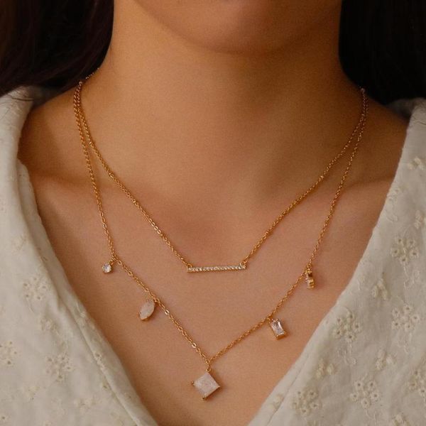 multi-layer snowflake zircon pendants necklace gold-plated brass choker link chain neckalce women unique jewelry gift, Golden;silver
multi-layer snowflake zircon pendants necklace gold-plated brass choker link chain neckalce women unique jewelry gift, Golden;silver