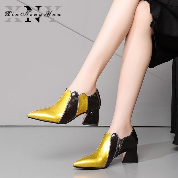 dress shoes women pumps 2021 fashion cow genuine leather wedding woman high square heel zipper office lady, Black
dress shoes women pumps 2021 fashion cow genuine leather wedding woman high square heel zipper office lady, Black