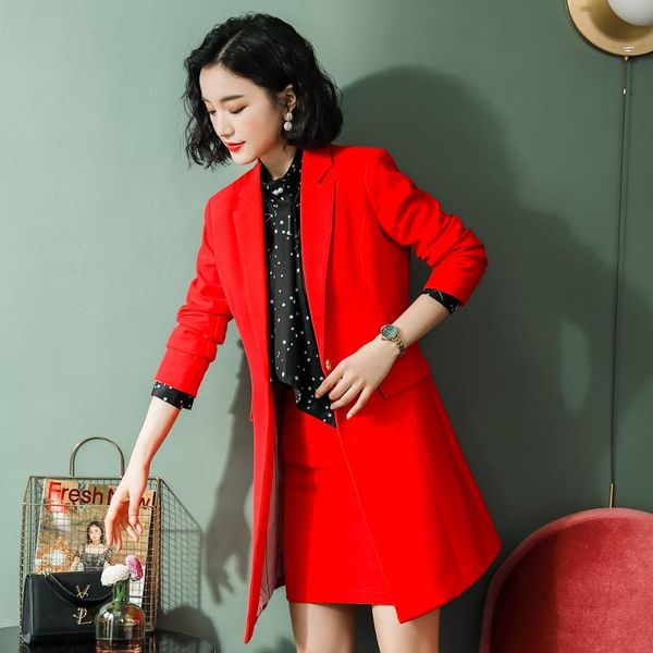 autumn and winter long sleeve style formal business skirt and jacket jacket women's professional large size suit suit women's, White
autumn and winter long sleeve style formal business skirt and jacket jacket women's professional large size suit suit women's, White