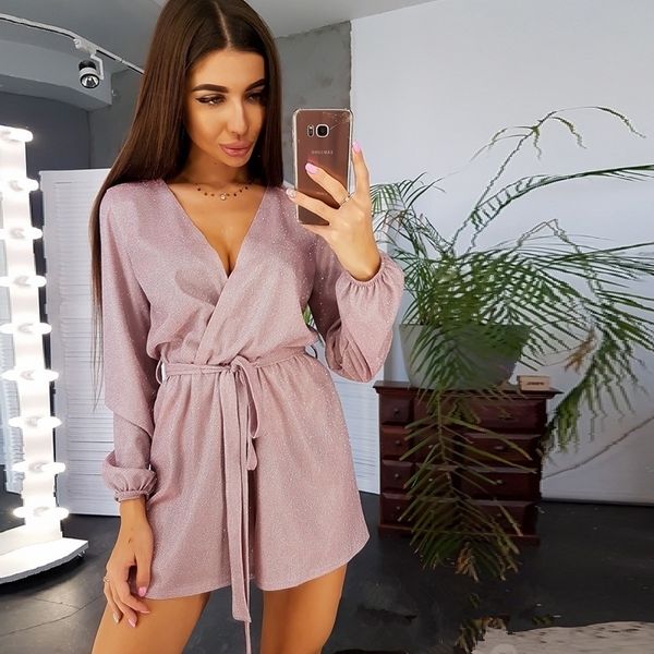 women v neck sashes gold wire jumpsuit ladies long sleeve solid casual romper spring fashion women streetwear shorts y200422, Black;white
women v neck sashes gold wire jumpsuit ladies long sleeve solid casual romper spring fashion women streetwear shorts y200422, Black;white
