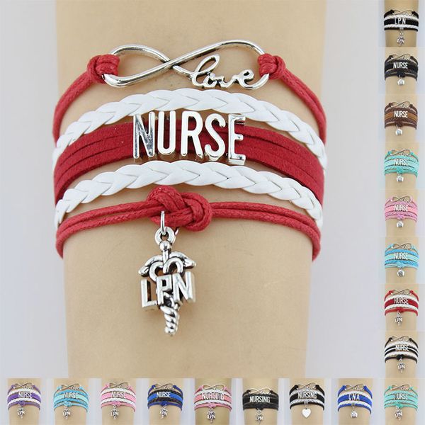 infinity love nurse nursing lpn cna hat heart charms bracelet registered adjustable leather bracelets women men jewelry, Golden;silver
infinity love nurse nursing lpn cna hat heart charms bracelet registered adjustable leather bracelets women men jewelry, Golden;silver