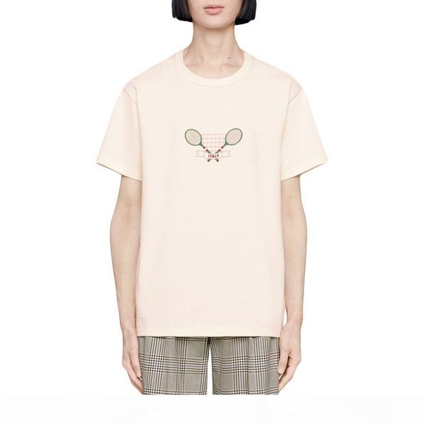 19ss tennis racket embroidery t-shirt casual beige made in italy t-shirt men women short sleeves summer t shirt fashion men women tee, White
19ss tennis racket embroidery t-shirt casual beige made in italy t-shirt men women short sleeves summer t shirt fashion men women tee, White