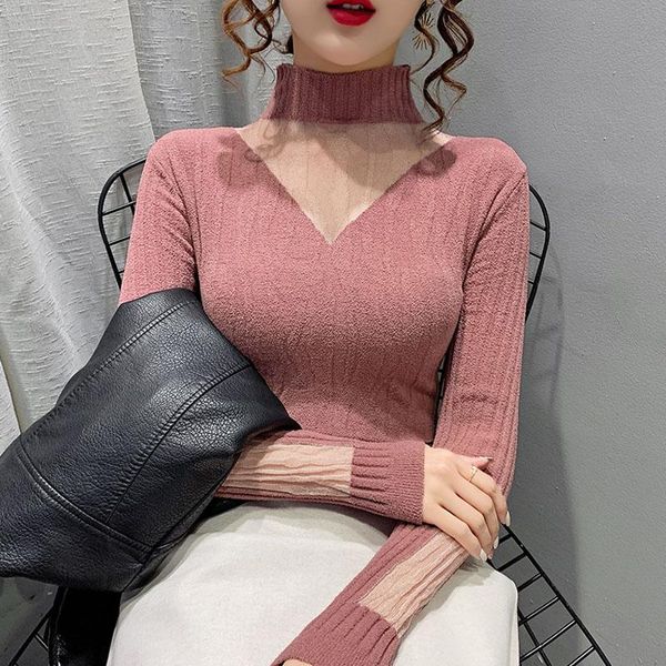 women knitted sweater turtleneck long-sleeved lace stitching elegant bottoming wild shirt autumn winter pullover pull femme, White;black
women knitted sweater turtleneck long-sleeved lace stitching elegant bottoming wild shirt autumn winter pullover pull femme, White;black