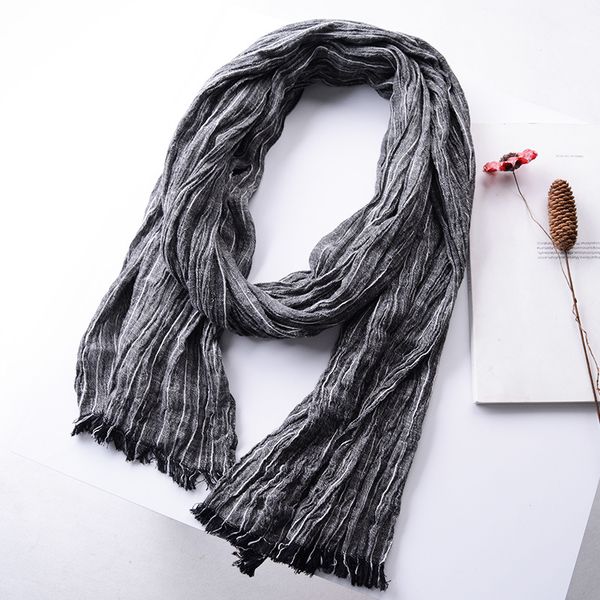 japanese men's thin high-end fashion versatile art cotton linen scarf male spring and autumn dark gray stripe, Blue;gray
japanese men's thin high-end fashion versatile art cotton linen scarf male spring and autumn dark gray stripe, Blue;gray