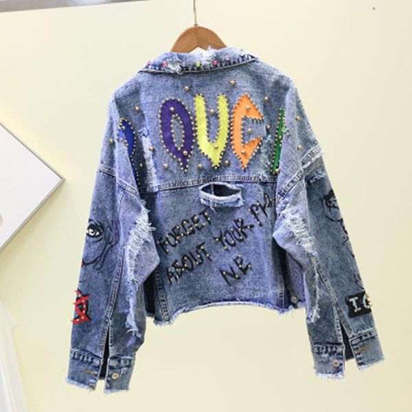 new arriva 2020 graffiti women's denim jacket spring female denim jacket outerwear short rivet girl women coats, Black;brown
new arriva 2020 graffiti women's denim jacket spring female denim jacket outerwear short rivet girl women coats, Black;brown