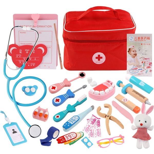 60pcs/set kids wooden toys pretend play doctor set nurse injection medical kit role play classic toys simulation doctor toys y200428
60pcs/set kids wooden toys pretend play doctor set nurse injection medical kit role play classic toys simulation doctor toys y200428