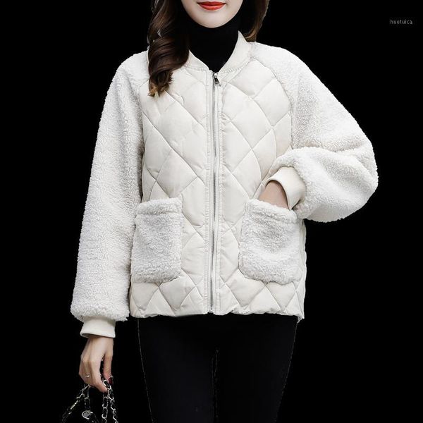 cotton-padded jacket new imitation lambs wool splicing clothes korean fashion women outfit warm thick for winter overcoat1, Tan;black
cotton-padded jacket new imitation lambs wool splicing clothes korean fashion women outfit warm thick for winter overcoat1, Tan;black
