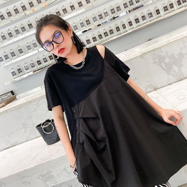 plvpo short sleeve 2020 women's large new t-shirt mid-lengthshoulder design coat t-shirt slimming irregular size 2gj7s, White
plvpo short sleeve 2020 women's large new t-shirt mid-lengthshoulder design coat t-shirt slimming irregular size 2gj7s, White