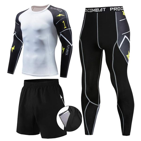brand 3pcs/sets men's suit rashguard men's compression clothing male long sleeves shirt+leggings sportswear workout t-shirt, White;black
brand 3pcs/sets men's suit rashguard men's compression clothing male long sleeves shirt+leggings sportswear workout t-shirt, White;black