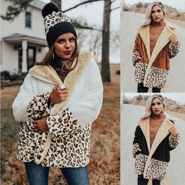 women's wool & blends 2021 winter fashion leopard print jacket plus velvet thick warmth lapel plush size casual slim loose women trend, Black
women's wool & blends 2021 winter fashion leopard print jacket plus velvet thick warmth lapel plush size casual slim loose women trend, Black