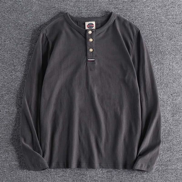new american cotton henry collar long sleeve t-shirt men's pure cotton loose american style bottoming shirt autumn 0401, White;black
new american cotton henry collar long sleeve t-shirt men's pure cotton loose american style bottoming shirt autumn 0401, White;black