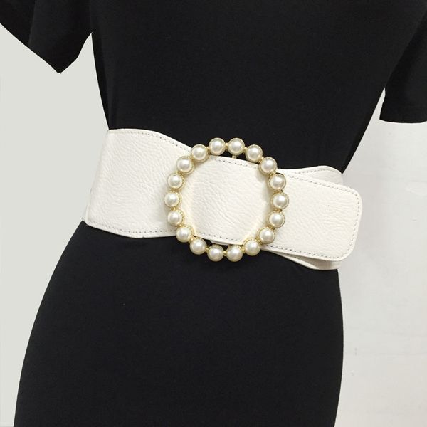 korean pearl wide elastic waist cover no hole round buckle decoration temperament versatile belt women fashion, Black;brown
korean pearl wide elastic waist cover no hole round buckle decoration temperament versatile belt women fashion, Black;brown
