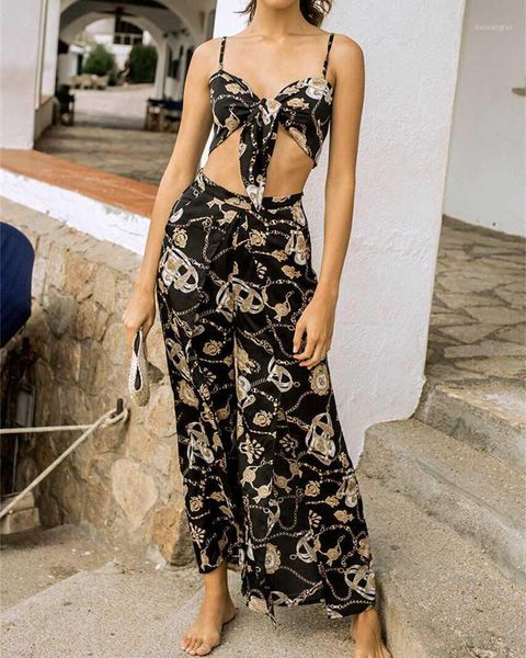 2pcs women summer floral boho clothes set sleeveless strap print crop wide leg high split trousers pants casual pants1, White
2pcs women summer floral boho clothes set sleeveless strap print crop wide leg high split trousers pants casual pants1, White