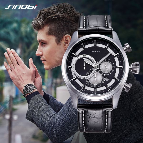 relogio sinobi new creative watches men fashion leather strap chronograph men watches male big dial sports quartz analog clock, Slivery;brown
relogio sinobi new creative watches men fashion leather strap chronograph men watches male big dial sports quartz analog clock, Slivery;brown