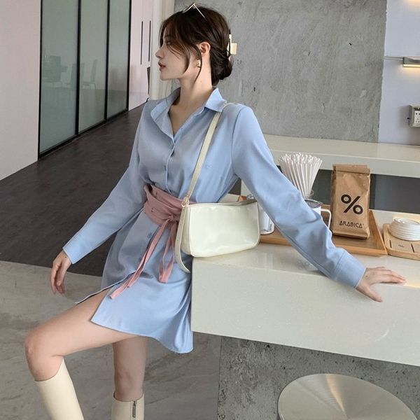autumn 2020 new polo neck long sleeve skirt temperament contrast color wrap waist women's dress
autumn 2020 new polo neck long sleeve skirt temperament contrast color wrap waist women's dress