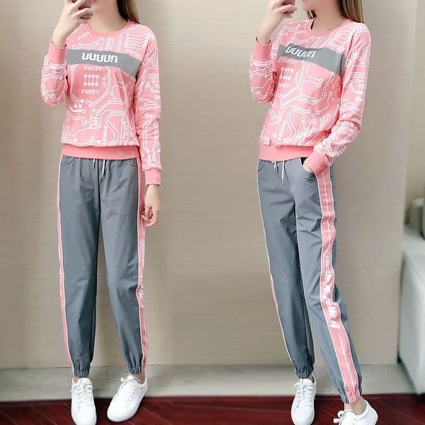 hogyf casual sports suit for set 2020 autumn and winter new leisure western two-piece fashion loose student long sleeve women leisure fashio, Gray
hogyf casual sports suit for set 2020 autumn and winter new leisure western two-piece fashion loose student long sleeve women leisure fashio, Gray