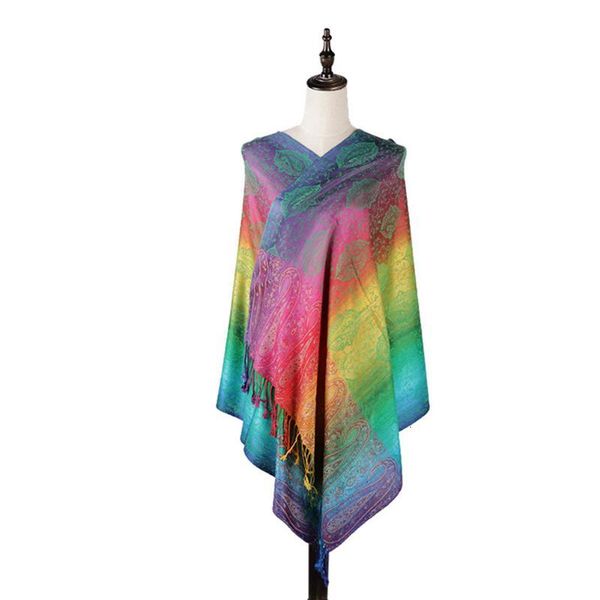 autumn winter multifunctional wrapped tassel design long protective women scarf jacquard weave warm ethnic style rainbow color, Blue;gray
autumn winter multifunctional wrapped tassel design long protective women scarf jacquard weave warm ethnic style rainbow color, Blue;gray