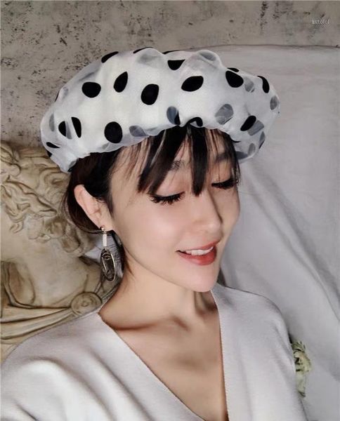 dot mesh sweet lady beret hat women leisure painter hat new cap1, Blue;gray
dot mesh sweet lady beret hat women leisure painter hat new cap1, Blue;gray