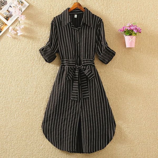 2020 striped women dress tunic long sleeve elegant shirt dress blue white black spring summer ladies casual stripe mini dresses h1210, Black;gray
2020 striped women dress tunic long sleeve elegant shirt dress blue white black spring summer ladies casual stripe mini dresses h1210, Black;gray