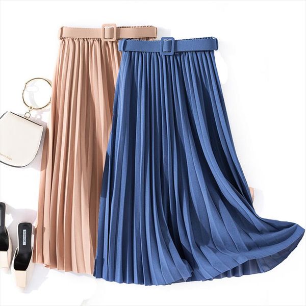 autumn summer women vintage elegant midi skirt with belt 2020 women high waist pleated skirts womens lady casual skirts female, Black
autumn summer women vintage elegant midi skirt with belt 2020 women high waist pleated skirts womens lady casual skirts female, Black