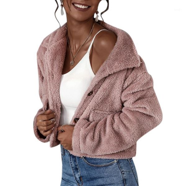 winter faux fur coat women short coat female solid pocket button casual long sleee women clothing1, Black
winter faux fur coat women short coat female solid pocket button casual long sleee women clothing1, Black