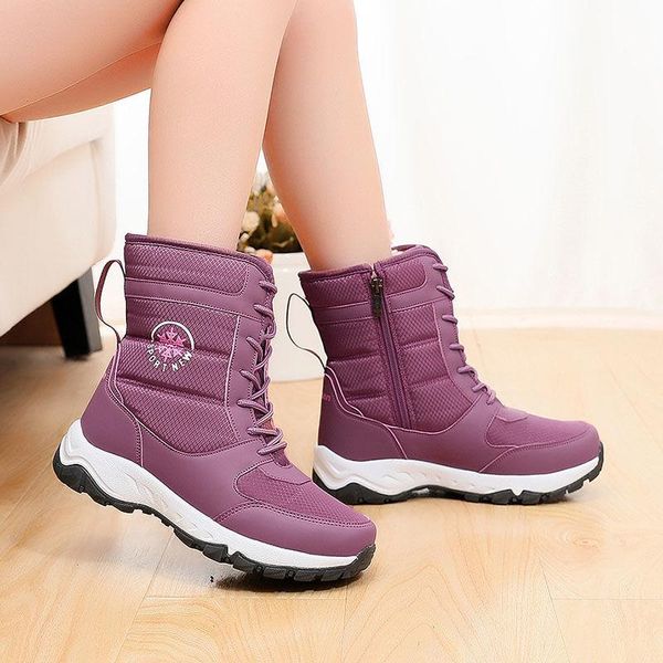 women's boots warm winter outdoor snow boots non slip rubber climbing female deisgner skiing, Black
women's boots warm winter outdoor snow boots non slip rubber climbing female deisgner skiing, Black