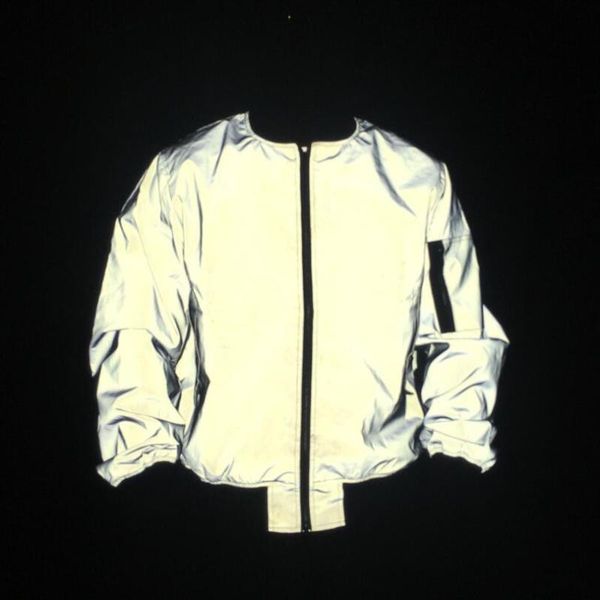 men full reflective jacket night reflect light hip hop bomber jacket women zipper flight jackets and coats casual windbreaker, Black;brown
men full reflective jacket night reflect light hip hop bomber jacket women zipper flight jackets and coats casual windbreaker, Black;brown