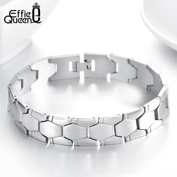 effie queen brand wristband design stainless steel bracelets for men male fashion gift jewels fb77, Black
effie queen brand wristband design stainless steel bracelets for men male fashion gift jewels fb77, Black