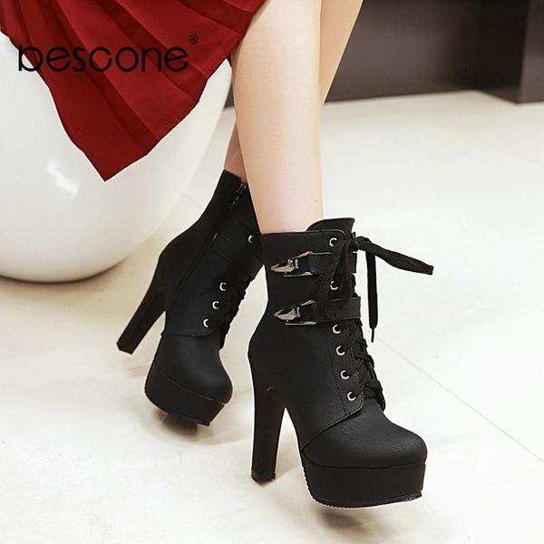 bescone winter women mid-calf boots comfortable round toe platform metal decoration square heel shoes handmade lady boots bm312, Black
bescone winter women mid-calf boots comfortable round toe platform metal decoration square heel shoes handmade lady boots bm312, Black
