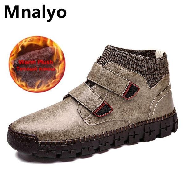 men's boots plush warm brand men's winter boots waterproof leather snow ankle outdoor men motorcycle sneakers, Black
men's boots plush warm brand men's winter boots waterproof leather snow ankle outdoor men motorcycle sneakers, Black