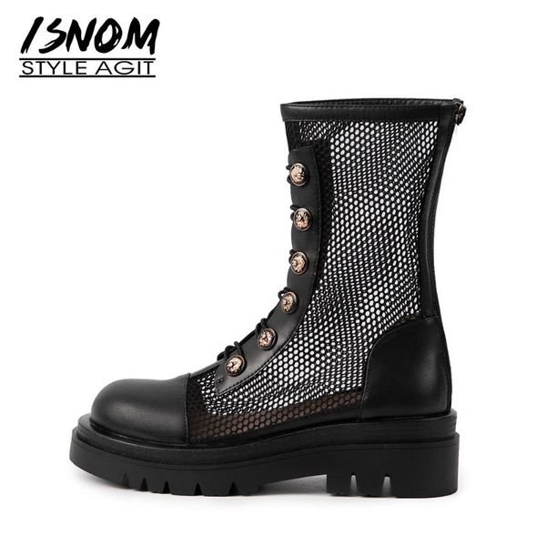 sandals isnom 2021 women boots genuine leather med heels round toe zip up shoes female casual summer, Black
sandals isnom 2021 women boots genuine leather med heels round toe zip up shoes female casual summer, Black