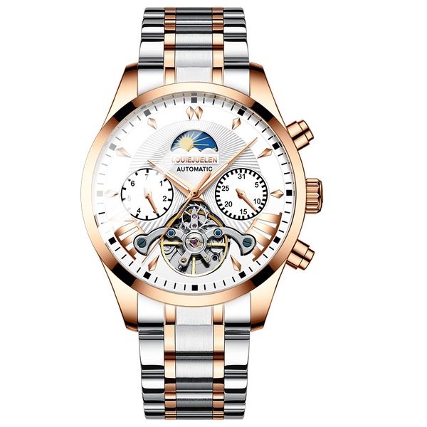 men watches 8006 automatic mechanical movement watch stainless steel/leather 40.8mm strap luminous waterproof wristwatch, Slivery;brown
men watches 8006 automatic mechanical movement watch stainless steel/leather 40.8mm strap luminous waterproof wristwatch, Slivery;brown