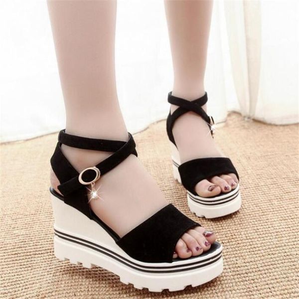 2021 new summer high-heeled wedge-heeled women's sandals open toe workplace women's platform sandals fashion shoes, Black
2021 new summer high-heeled wedge-heeled women's sandals open toe workplace women's platform sandals fashion shoes, Black