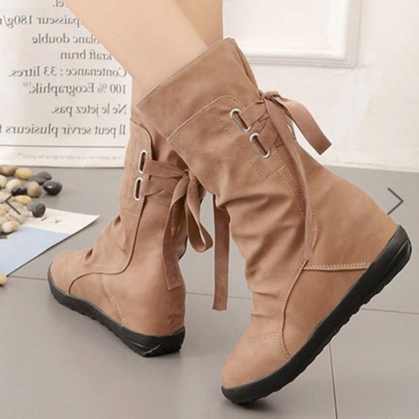 women's pleated mid calf shoes female fashion solid flat casual round toe footwear plus boots women leather drop shipping, Black
women's pleated mid calf shoes female fashion solid flat casual round toe footwear plus boots women leather drop shipping, Black