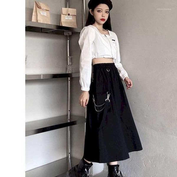 skirts the korean version of student a-line high waist half-length skirt chain dark black mid-length and white fema1
skirts the korean version of student a-line high waist half-length skirt chain dark black mid-length and white fema1
