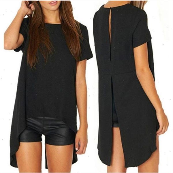 2021 summer solid color women t shirt high slits back casual women loose t shirt female casual black tee, White
2021 summer solid color women t shirt high slits back casual women loose t shirt female casual black tee, White