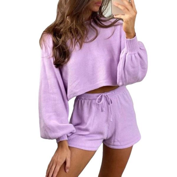 7 color casual knitted two piece set sport tracksuit women long sleeve pullover loose crop high waist shorts homewear autumn kg-479, Black;blue
7 color casual knitted two piece set sport tracksuit women long sleeve pullover loose crop high waist shorts homewear autumn kg-479, Black;blue