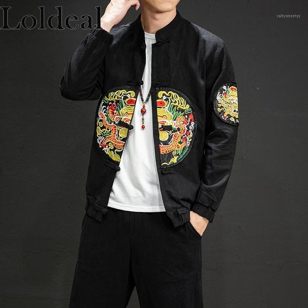 men's jackets loldeal chinese style lightweight vintage embroidered stand collar single-breasted cotton soft1, Black;brown
men's jackets loldeal chinese style lightweight vintage embroidered stand collar single-breasted cotton soft1, Black;brown