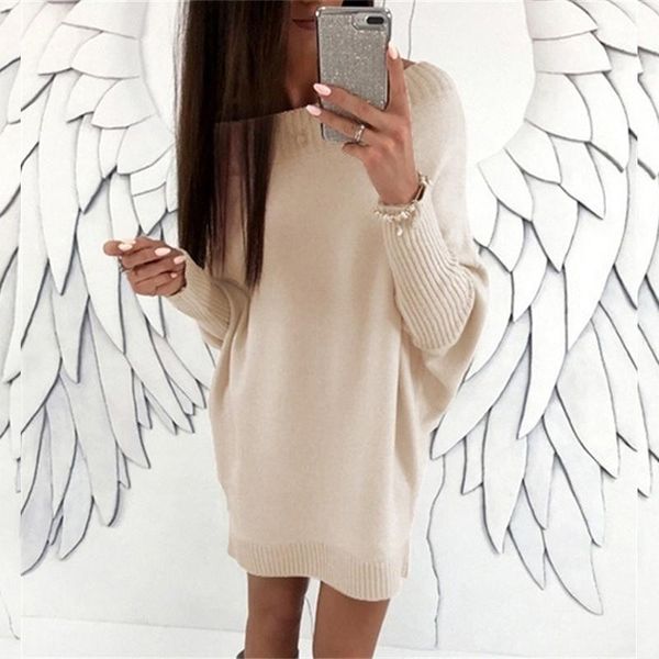 female fashion knitted sweater dress autumn winter solid color warm soft jumper casual loose o-neck long sweaters plus size 5xl1, White;black
female fashion knitted sweater dress autumn winter solid color warm soft jumper casual loose o-neck long sweaters plus size 5xl1, White;black
