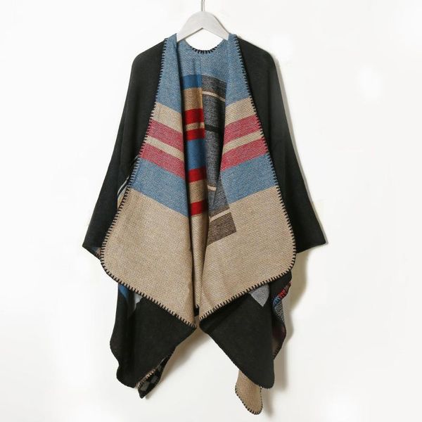 scarves phle autumn and winter warm scarf split shawl dual-use thick travel cloak air-conditioned room cashmere poncho, Blue;gray
scarves phle autumn and winter warm scarf split shawl dual-use thick travel cloak air-conditioned room cashmere poncho, Blue;gray