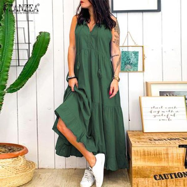 bohemian ruffle dress women's summer sundress zanzea 2020 fashion v neck tunic vestidos female solid casual beach robe femme 5xl, Black;gray
bohemian ruffle dress women's summer sundress zanzea 2020 fashion v neck tunic vestidos female solid casual beach robe femme 5xl, Black;gray