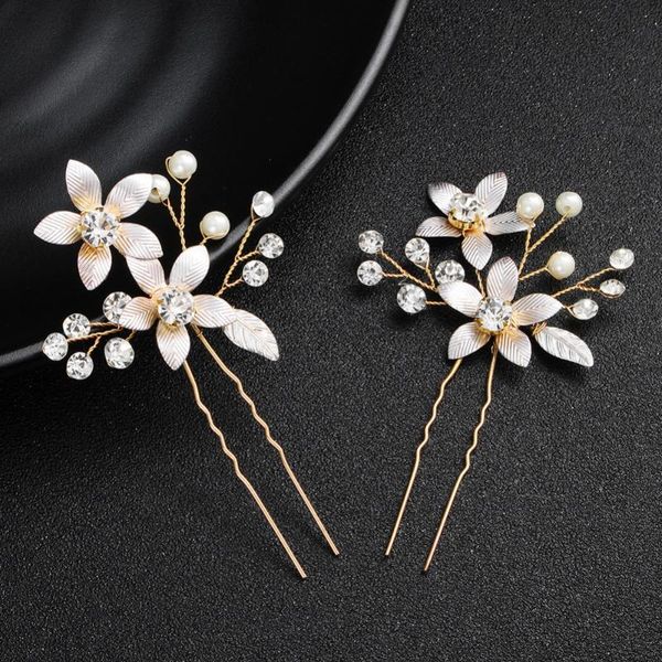 2pcs handmade gold color painted hair pins wedding flower crystal hair jewelry accessories girl's pearl ornament, Golden;silver
2pcs handmade gold color painted hair pins wedding flower crystal hair jewelry accessories girl's pearl ornament, Golden;silver