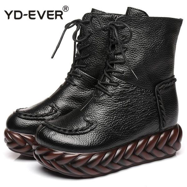 boots vintage mother flat genuine leather ankle boot for women cowhide lace-up winter warm shoes woman platform snow, Black
boots vintage mother flat genuine leather ankle boot for women cowhide lace-up winter warm shoes woman platform snow, Black