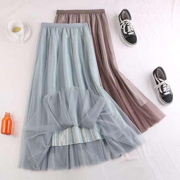 2020 spring summer elegant pleated skirts womens high waist sequins patchwork mesh long skirt ladies midi skirt1, Black
2020 spring summer elegant pleated skirts womens high waist sequins patchwork mesh long skirt ladies midi skirt1, Black