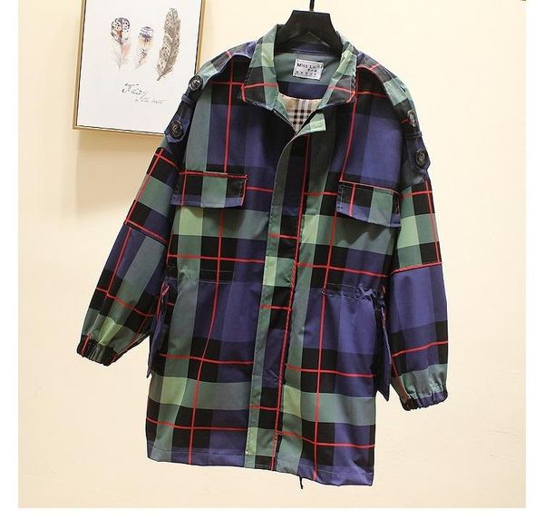 women's trench, plaid long trench, autumn new lady trench outerwear top, Tan;black 
women's trench, plaid long trench, autumn new lady trench outerwear top, Tan;black