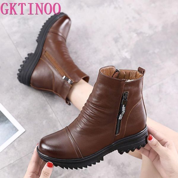 boots gktinoo snow women genuine leather round toe shearling wool fur platform winter ladies ankle shoes handmade1, Black
boots gktinoo snow women genuine leather round toe shearling wool fur platform winter ladies ankle shoes handmade1, Black