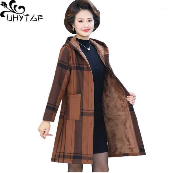 uhytgf women autumn winter coat mid-length hooded windbreaker female fashion plaid plus velvet warm large size cottonjacket 13611, Tan;black
uhytgf women autumn winter coat mid-length hooded windbreaker female fashion plaid plus velvet warm large size cottonjacket 13611, Tan;black